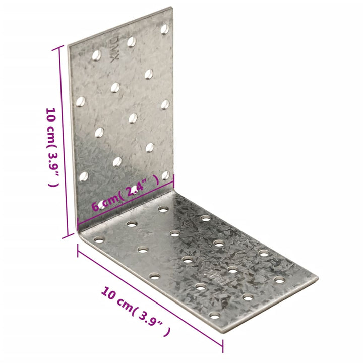 Suporturi Unghiulare 40 Buc. 2 Mm Oțel Galvanizat