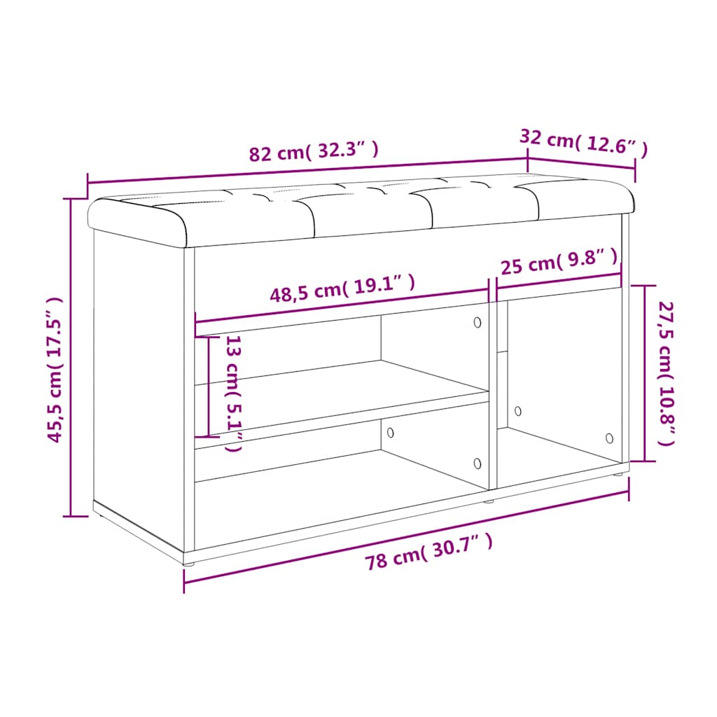 Bancă De Pantofi, , 82X32X45,5 Cm, Lemn Prelucrat