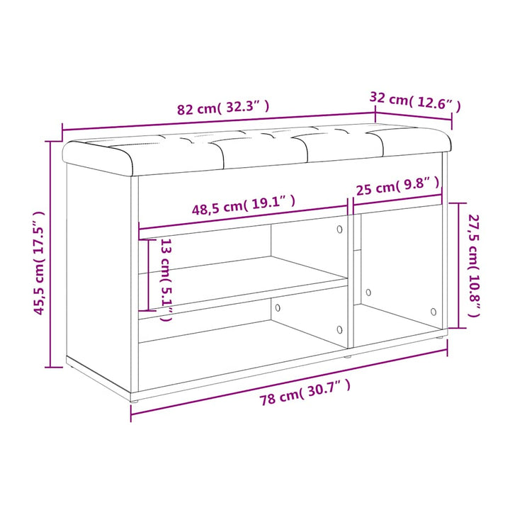 Bancă De Pantofi, , 82X32X45,5 Cm, Lemn Prelucrat