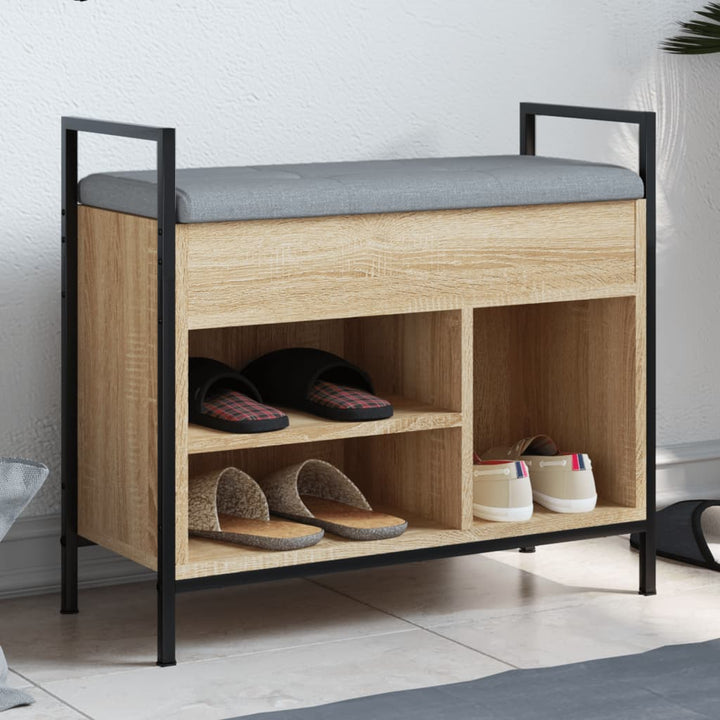 Bancă De Pantofi, Gri Sonoma, 65,5X32X57,5 Cm, Lemn Prelucrat