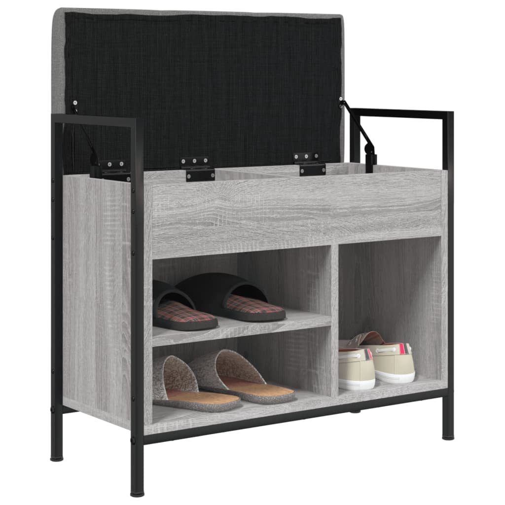 Bancă De Pantofi, Gri Sonoma, 65,5X32X57,5 Cm, Lemn Prelucrat