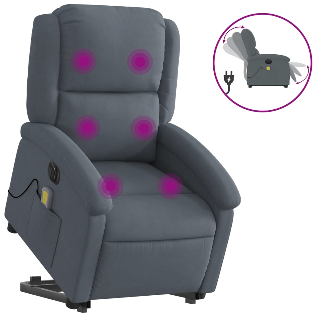 Vixl Fotoliu Electric Masaj Rabatabil Cu Ridicare Catifea