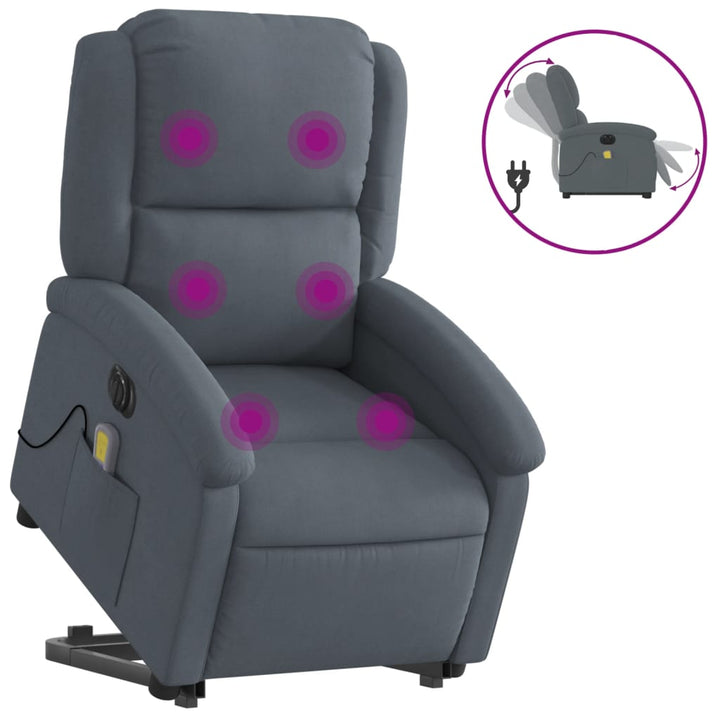 Vixl Fotoliu Electric Masaj Rabatabil Cu Ridicare Catifea