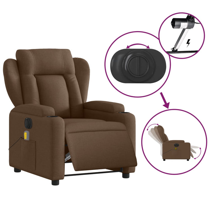 Vixl Fotoliu Electric De Masaj Rabatabil, , Textil