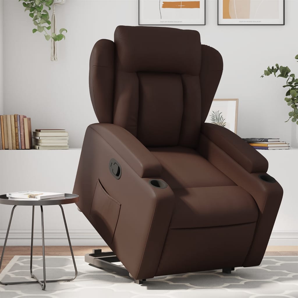 Vixl Fotoliu Masaj Rabatabil Electric Cu Ridicare, , Piele Eco