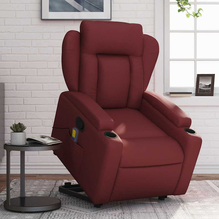 Vixl Fotoliu Masaj Rabatabil Electric Cu Ridicare, , Piele Eco