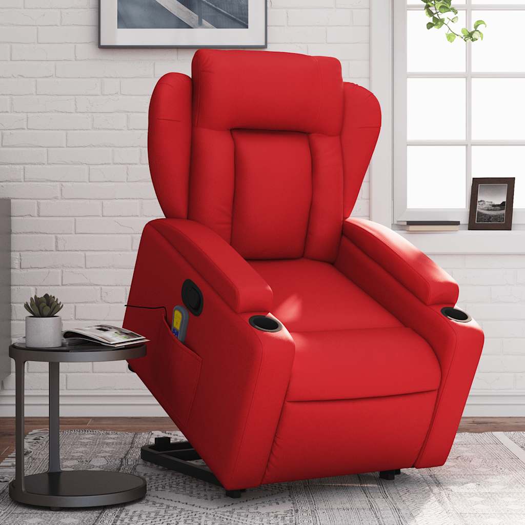 Vixl Fotoliu Masaj Rabatabil Electric Cu Ridicare, , Piele Eco