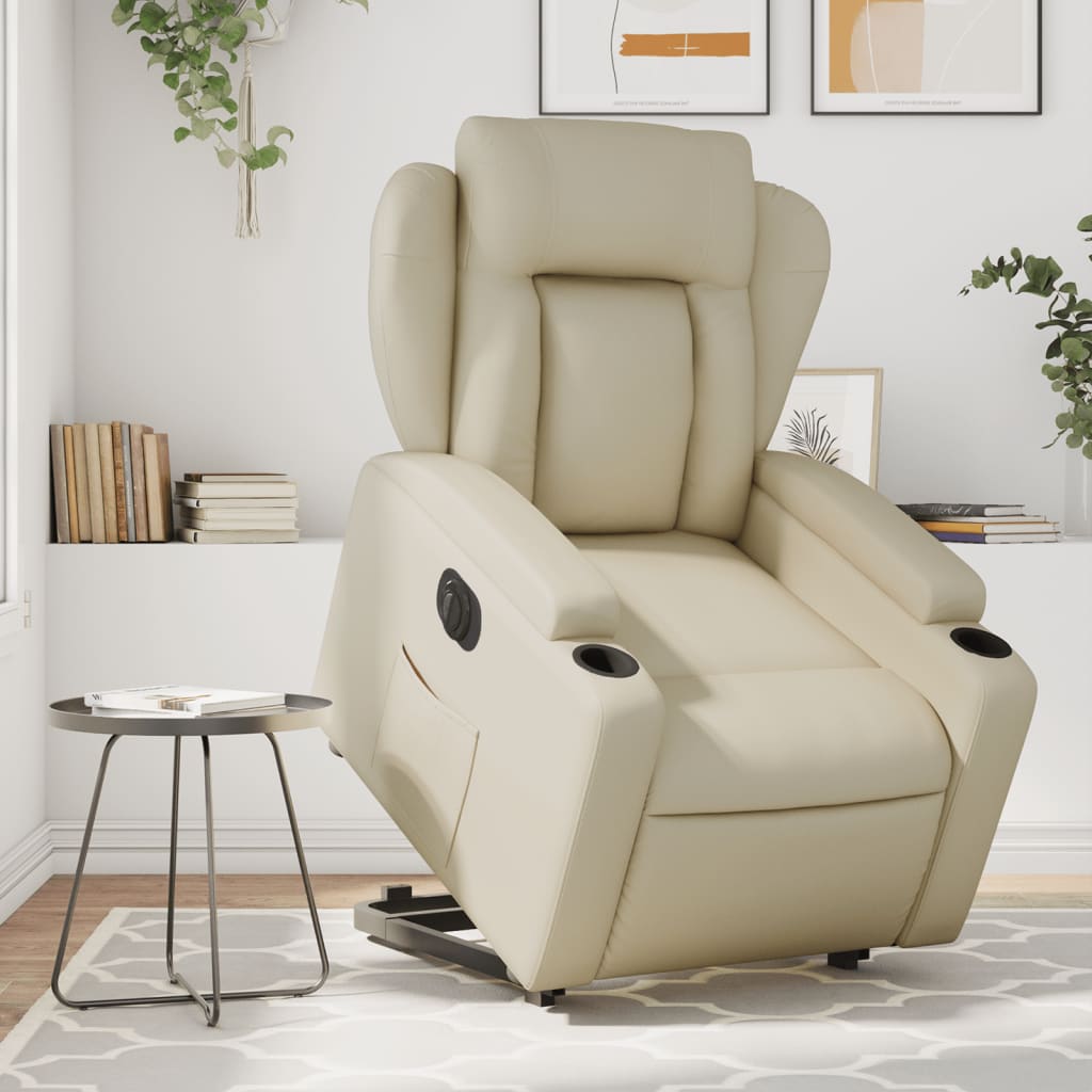Vixl Fotoliu Masaj Rabatabil Electric Cu Ridicare, , Piele Eco