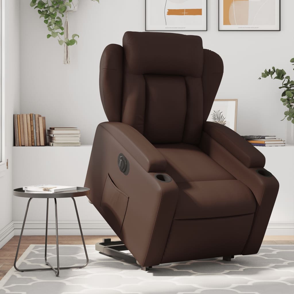 Vixl Fotoliu Masaj Rabatabil Electric Cu Ridicare, , Piele Eco
