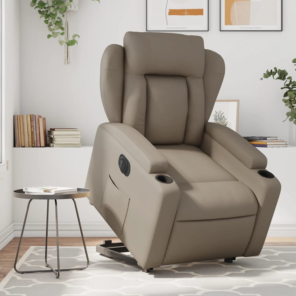 Vixl Fotoliu Masaj Rabatabil Electric Cu Ridicare, , Piele Eco