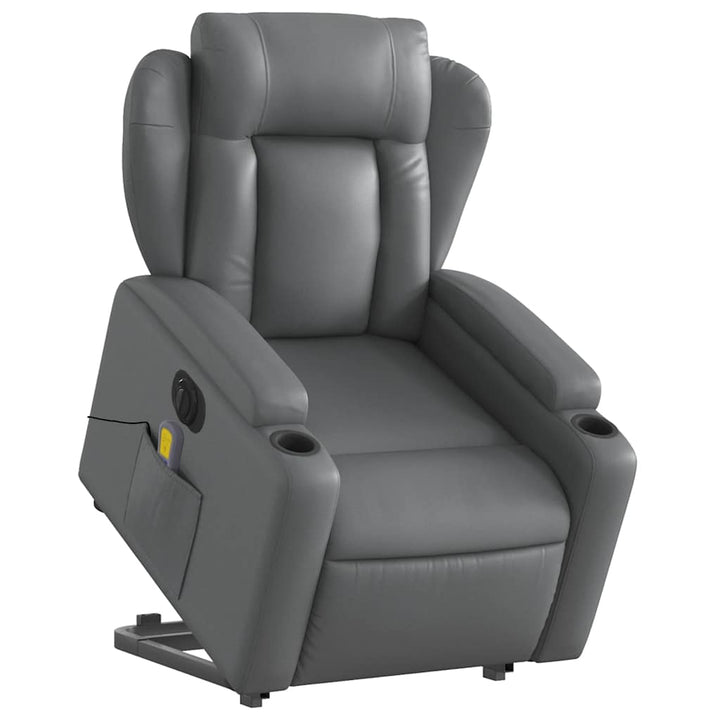 Vixl Fotoliu Masaj Rabatabil Electric Cu Ridicare, , Piele Eco