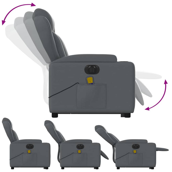 Vixl Fotoliu Masaj Rabatabil Electric Cu Ridicare, , Piele Eco