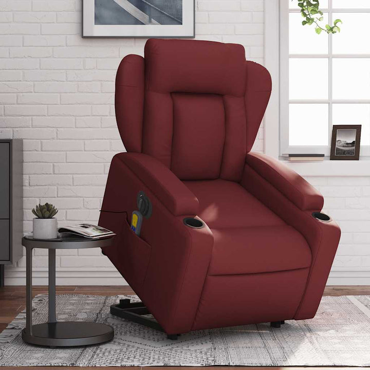 Vixl Fotoliu Masaj Rabatabil Electric Cu Ridicare, , Piele Eco