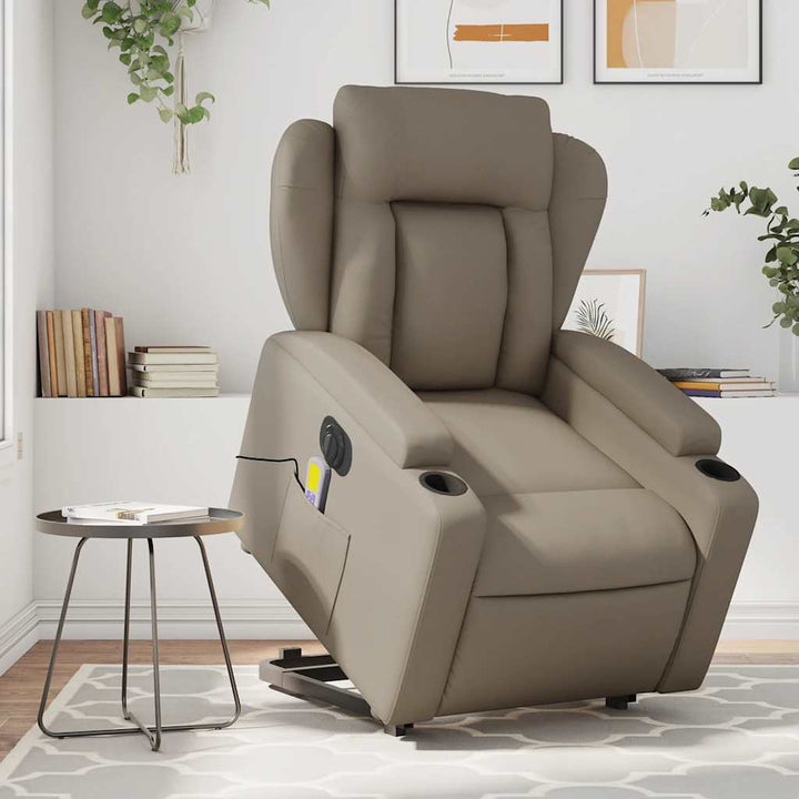 Vixl Fotoliu Masaj Rabatabil Electric Cu Ridicare, , Piele Eco