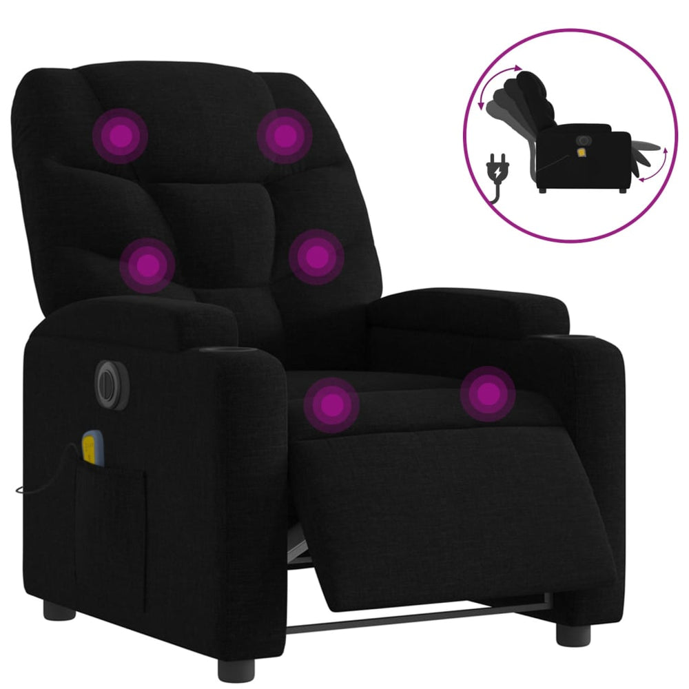 Vixl Fotoliu Electric De Masaj Rabatabil, , Textil
