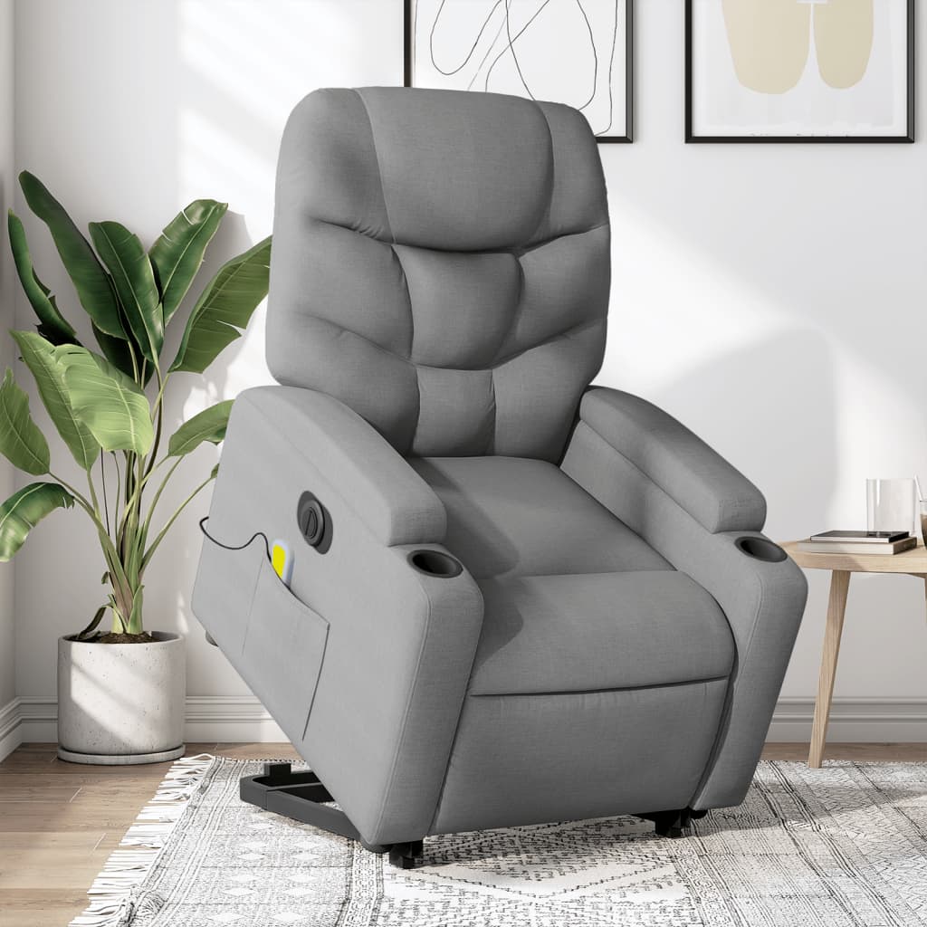 Vixl Fotoliu Rabatabil De Masaj, Cu Ridicare, , Material Textil