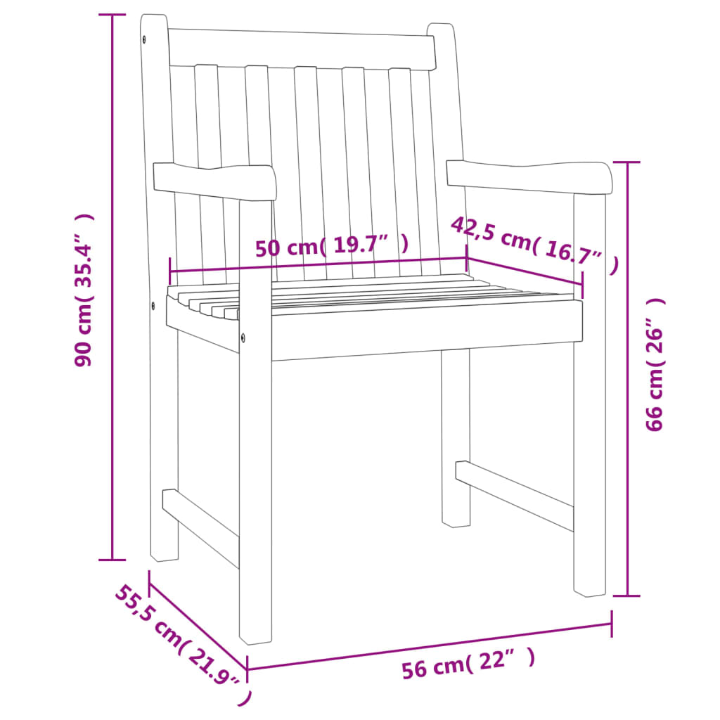 Set Mobilier De Grădină, 5 Piese, Lemn Masiv De Acacia