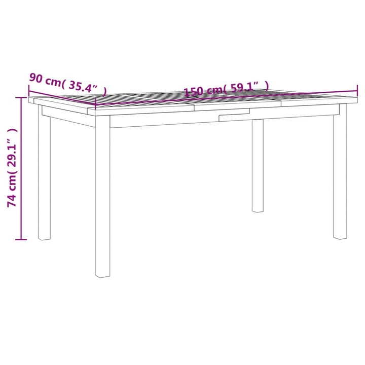 Set Mobilier De Grădină, 5 Piese, Lemn Masiv De Acacia