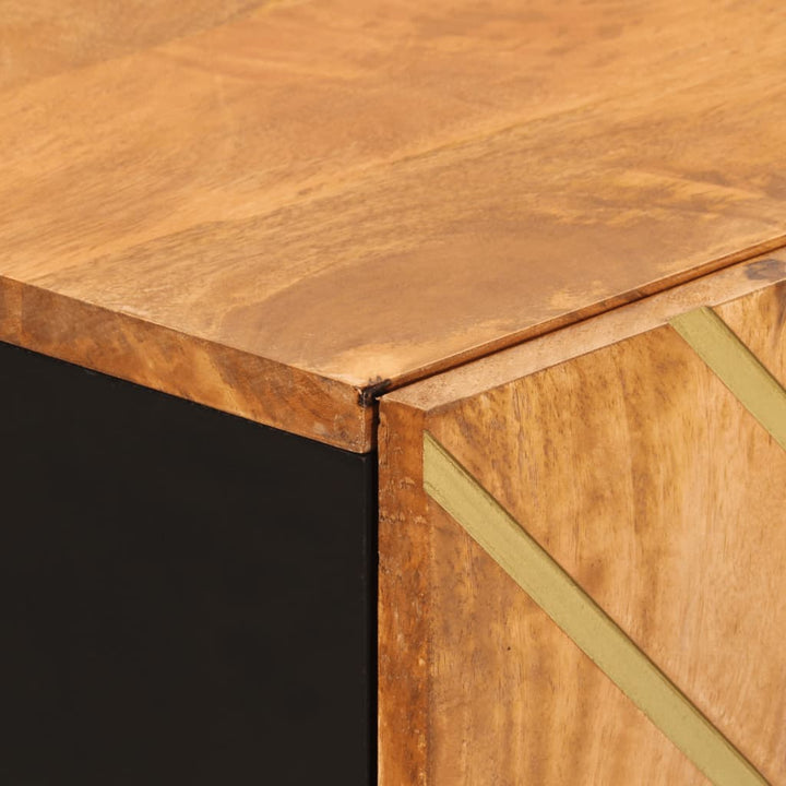 Dulapuri Lateral, 3 Buc., Maro/Negru, 60X33,5X75 Cm, Lemn Mango