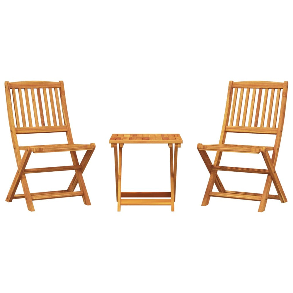 Set Mobilier Grădină Pliabil, 3 Piese, Lemn Masiv Acacia