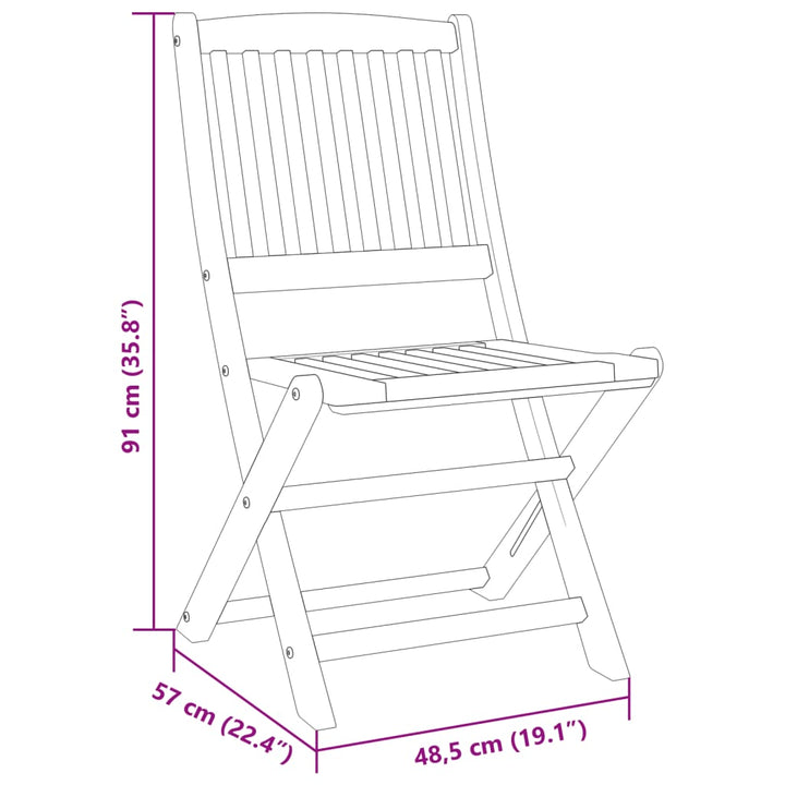 Set Mobilier Grădină Pliabil, 3 Piese, Lemn Masiv Acacia
