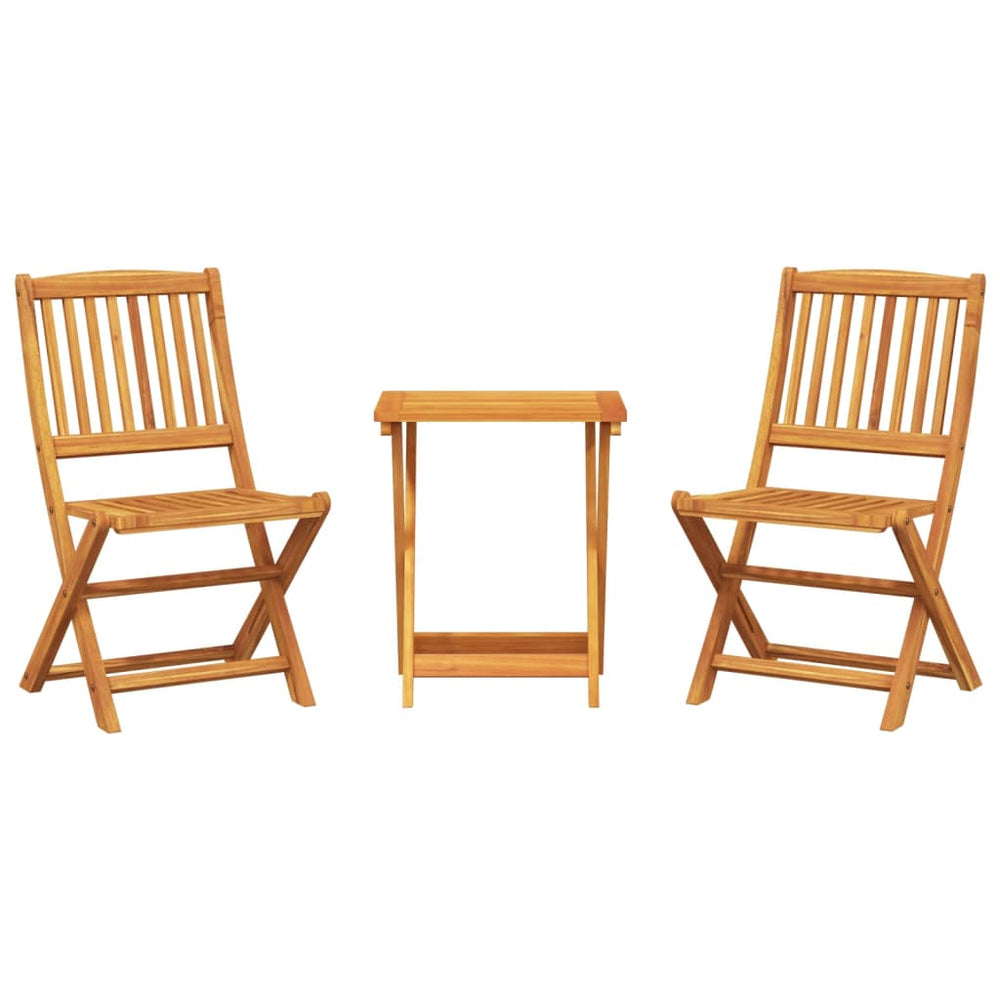 Set Mobilier Grădină Pliabil, 3 Piese, Lemn Masiv Acacia