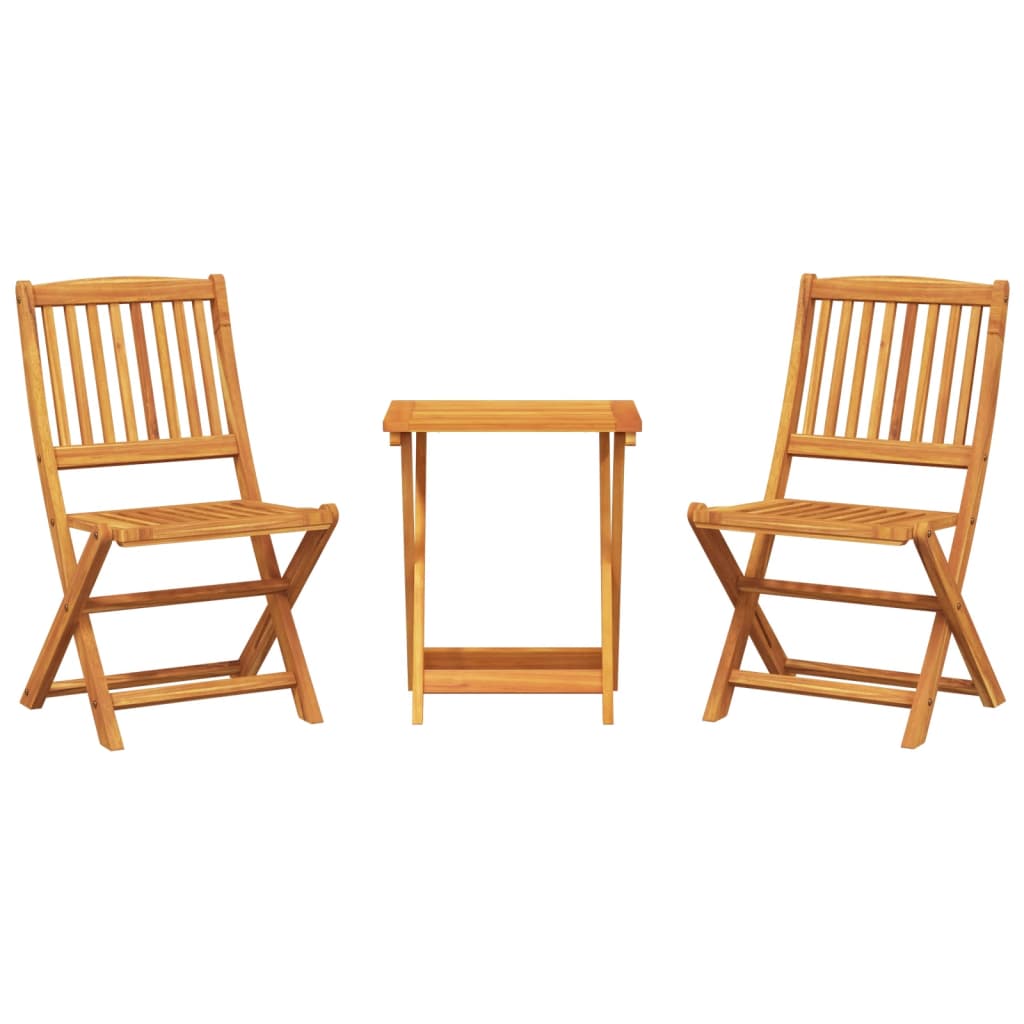 Set Mobilier Grădină Pliabil, 3 Piese, Lemn Masiv Acacia