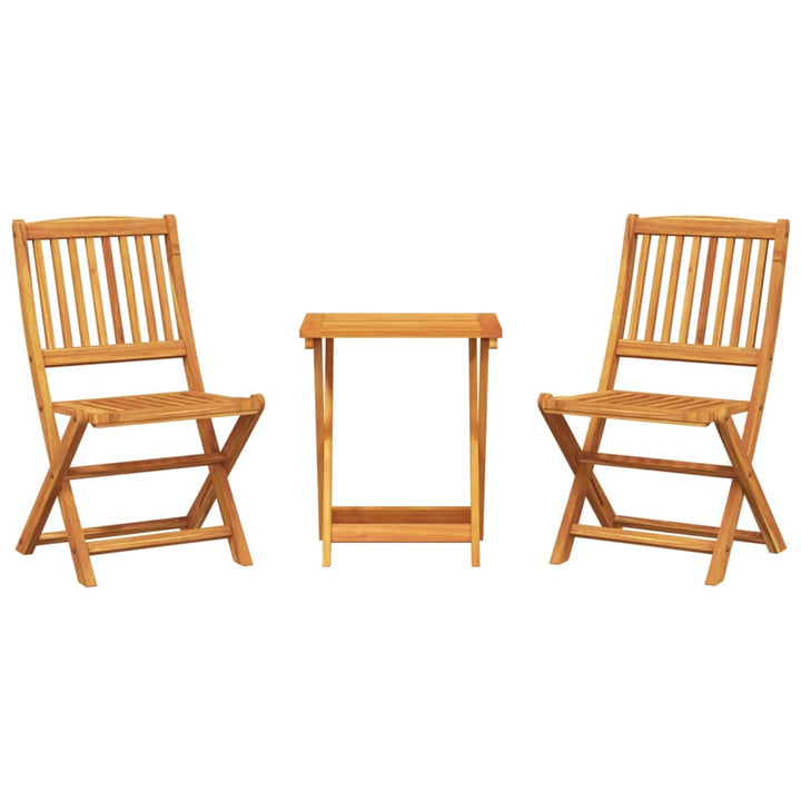 Set Mobilier Grădină Pliabil, 3 Piese, Lemn Masiv Acacia