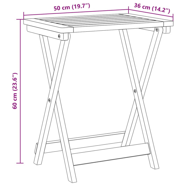 Set Mobilier Grădină Pliabil, 3 Piese, Lemn Masiv Acacia