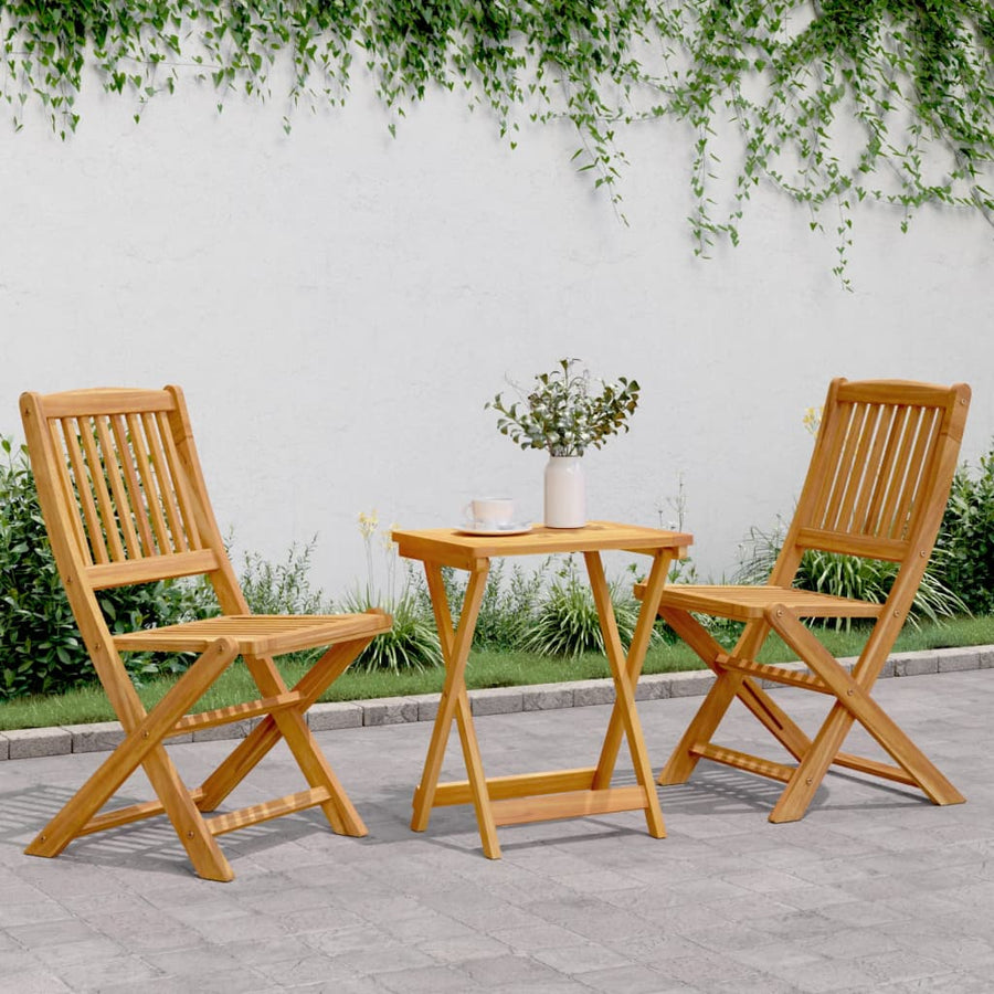 Set Mobilier Grădină Pliabil, 3 Piese, Lemn Masiv Acacia