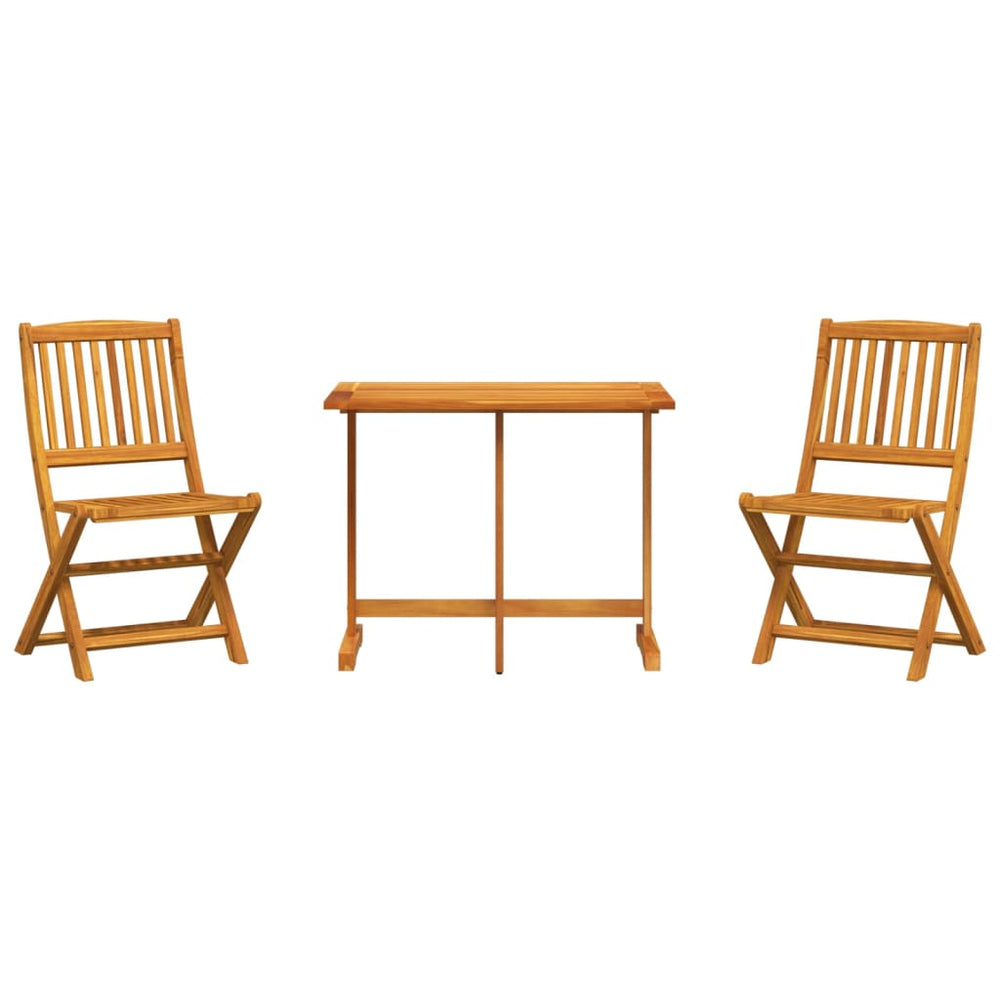 Set Mobilier Grădină Pliabil, 3 Piese, Lemn Masiv Acacia