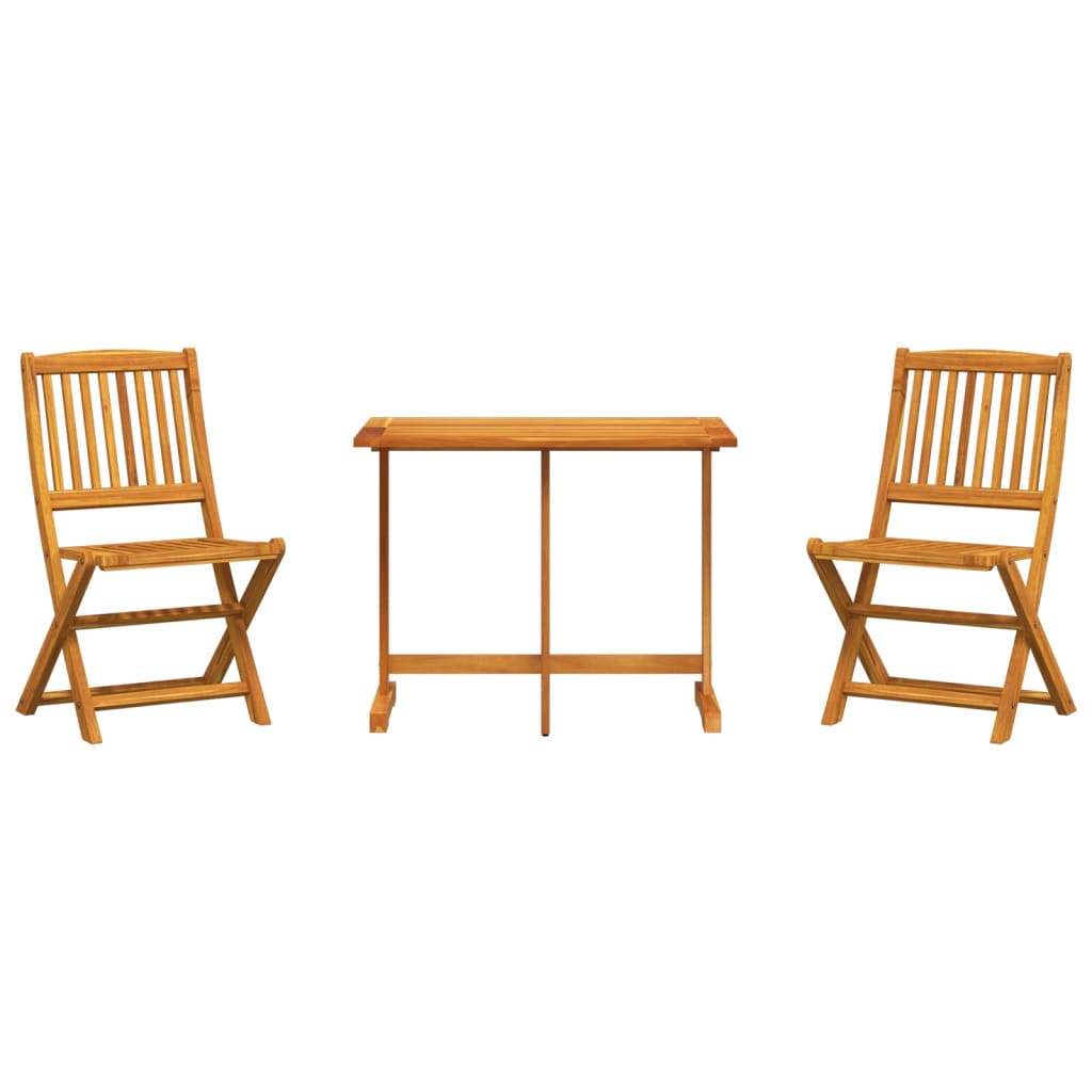 Set Mobilier Grădină Pliabil, 3 Piese, Lemn Masiv Acacia