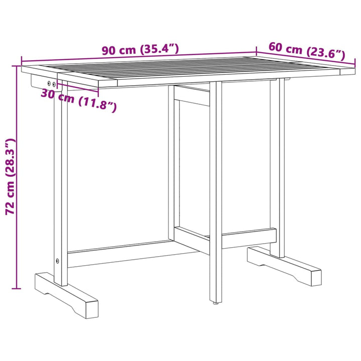 Set Mobilier Grădină Pliabil, 3 Piese, Lemn Masiv Acacia