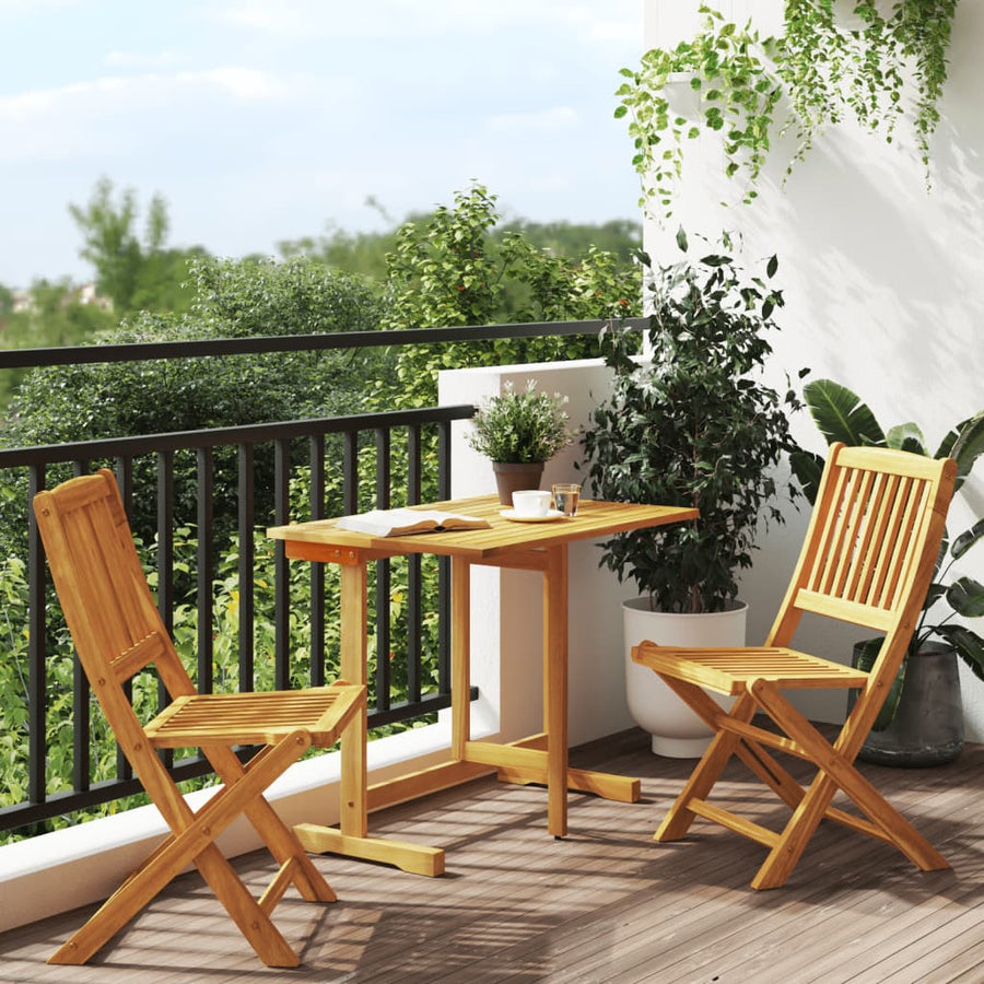 Set Mobilier Grădină Pliabil, 3 Piese, Lemn Masiv Acacia