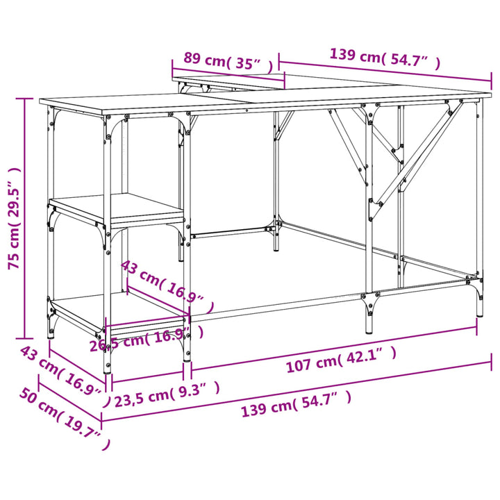 Birou, , 139X139X75 Cm, Lemn Prelucrat