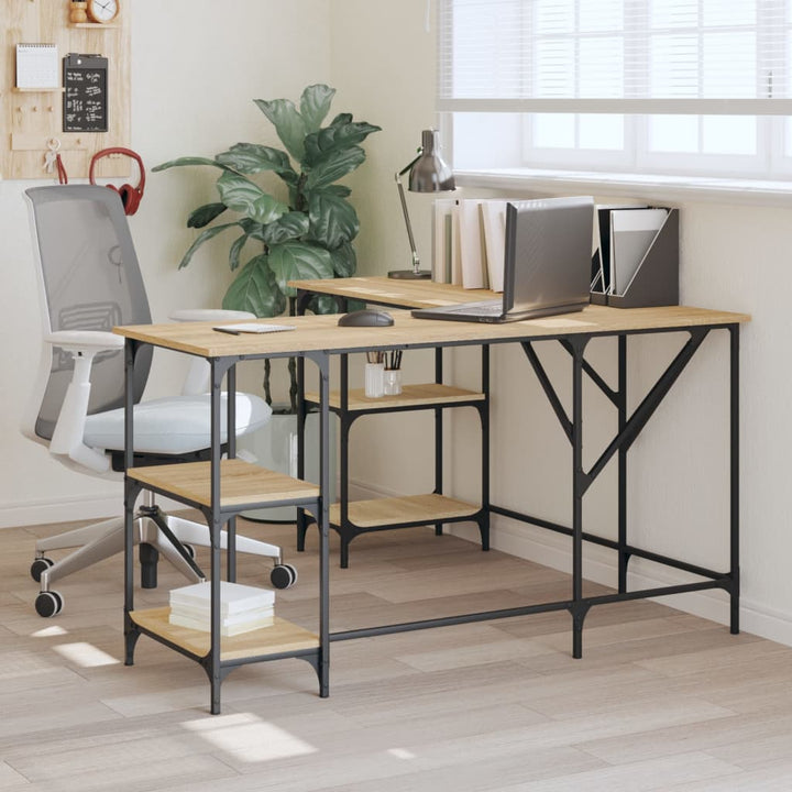 Birou, Gri Sonoma, 139X139X75 Cm, Lemn Prelucrat