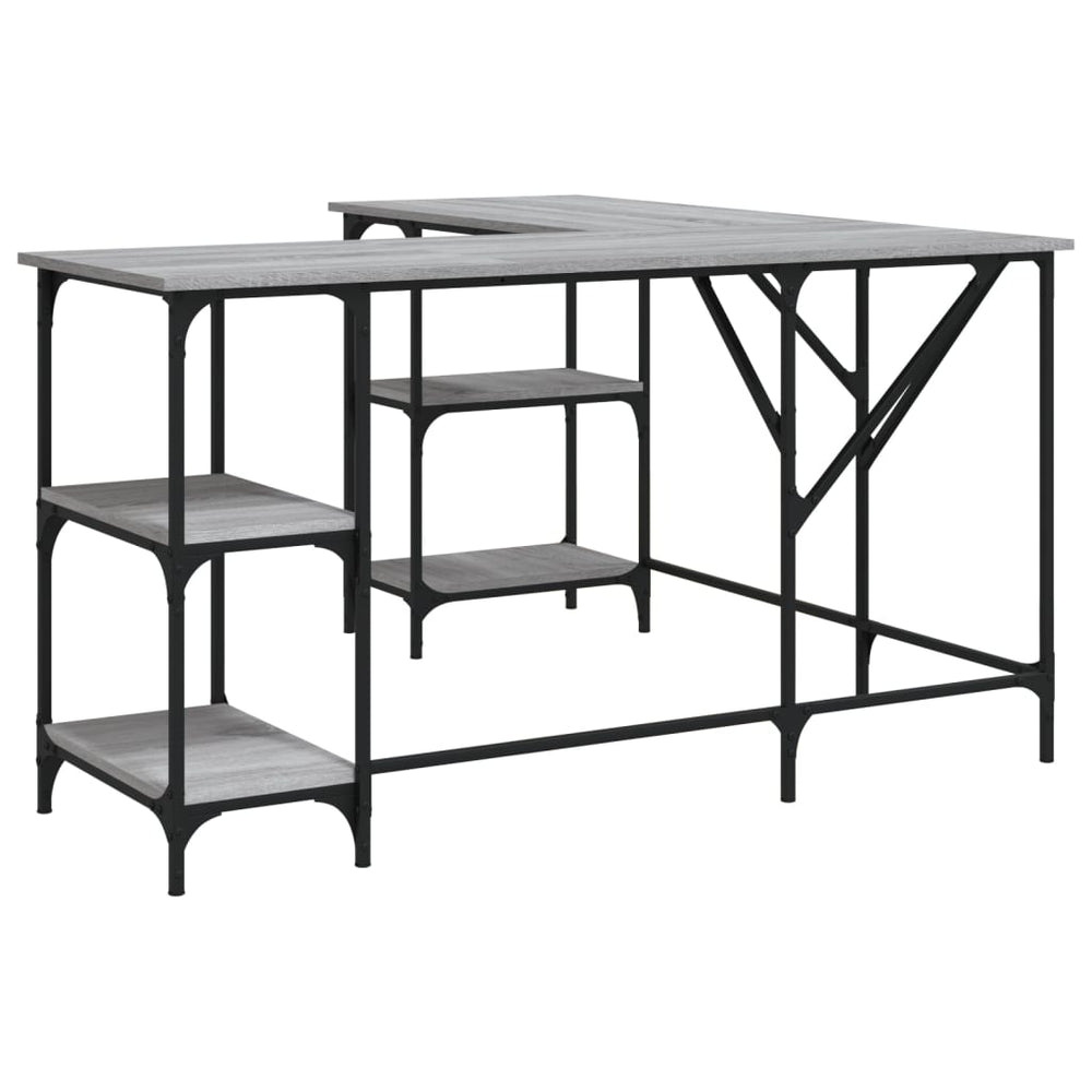 Birou, Gri Sonoma, 139X139X75 Cm, Lemn Prelucrat
