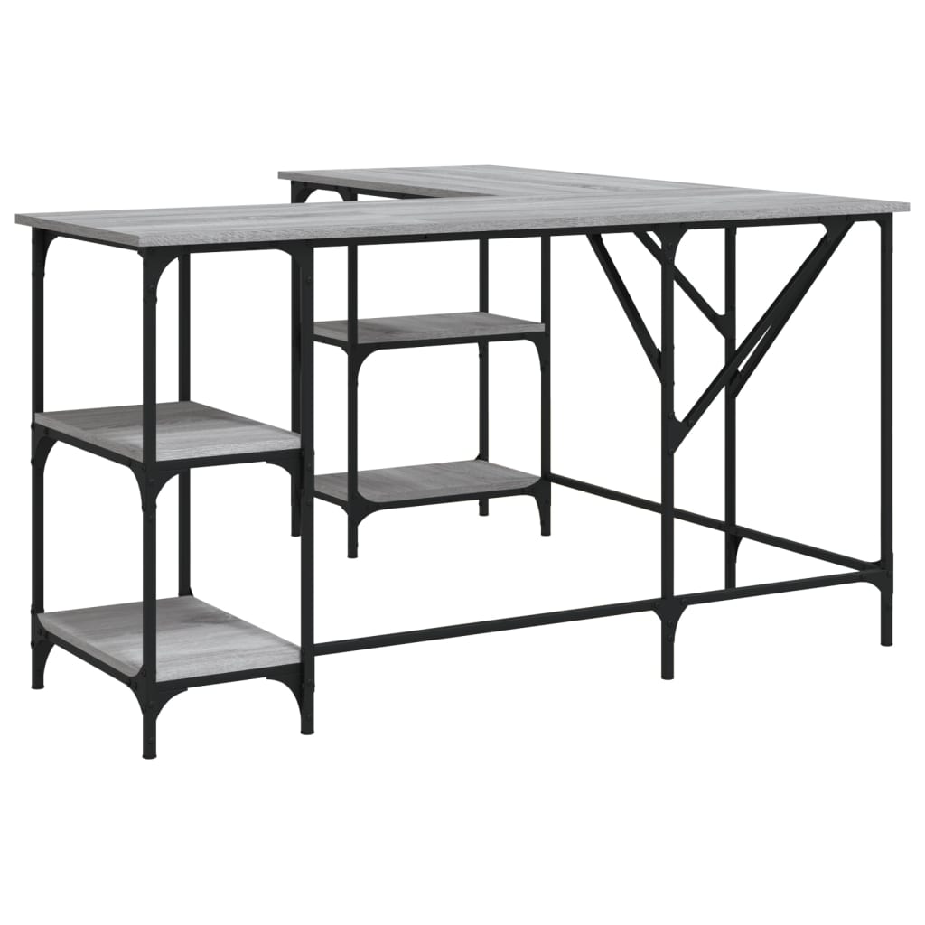 Birou, Gri Sonoma, 139X139X75 Cm, Lemn Prelucrat