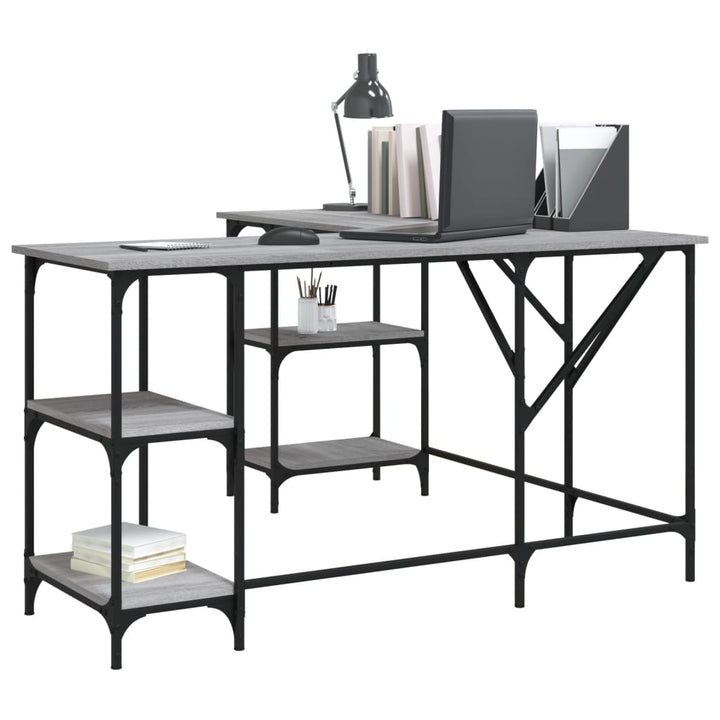 Birou, Gri Sonoma, 139X139X75 Cm, Lemn Prelucrat