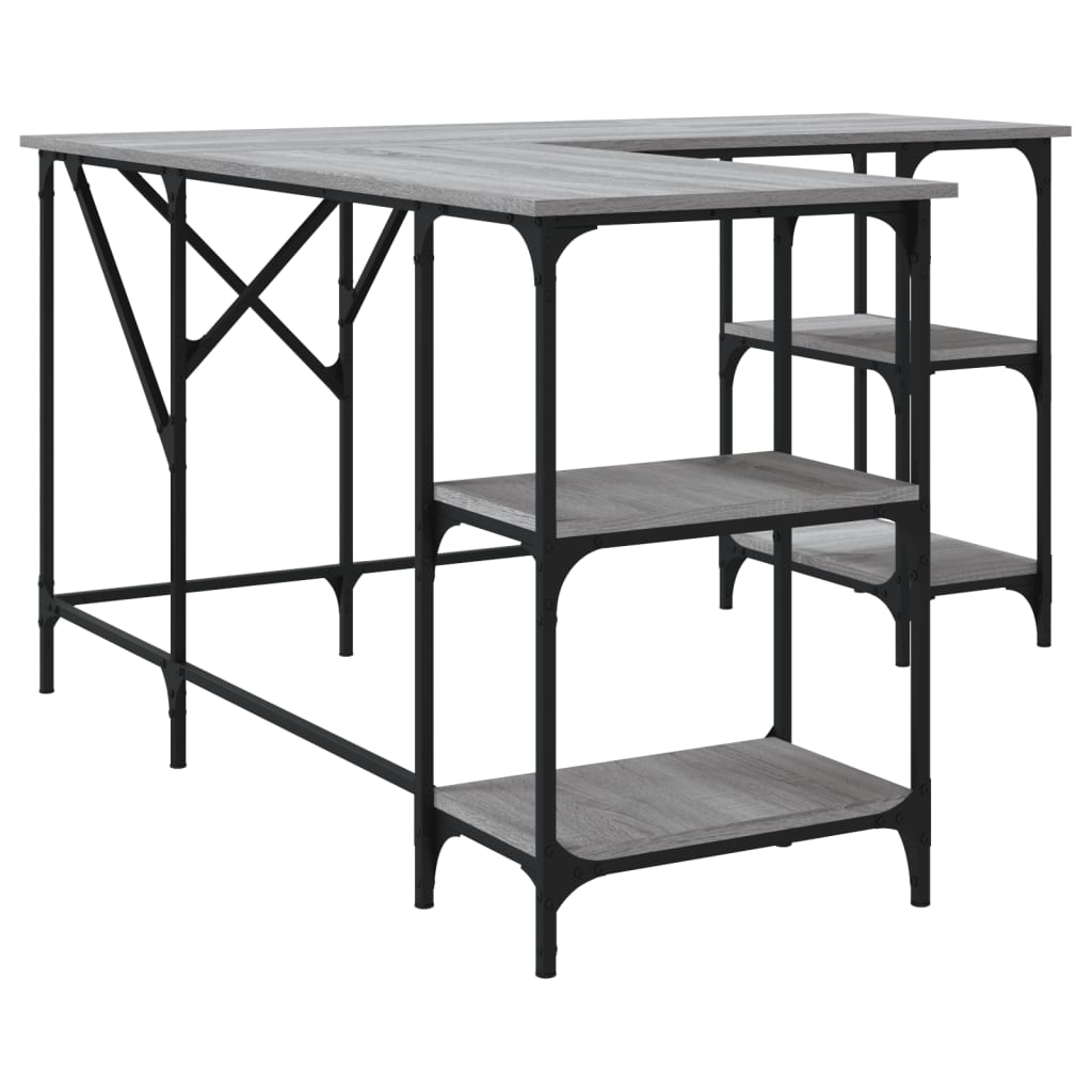 Birou, Gri Sonoma, 139X139X75 Cm, Lemn Prelucrat