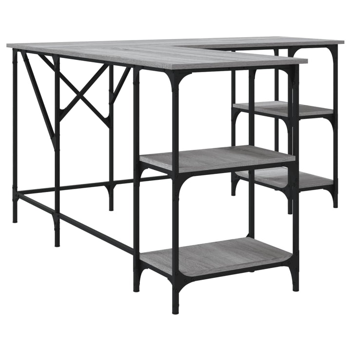 Birou, Gri Sonoma, 139X139X75 Cm, Lemn Prelucrat