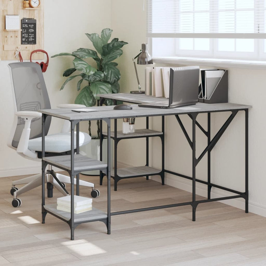 Birou, Gri Sonoma, 139X139X75 Cm, Lemn Prelucrat