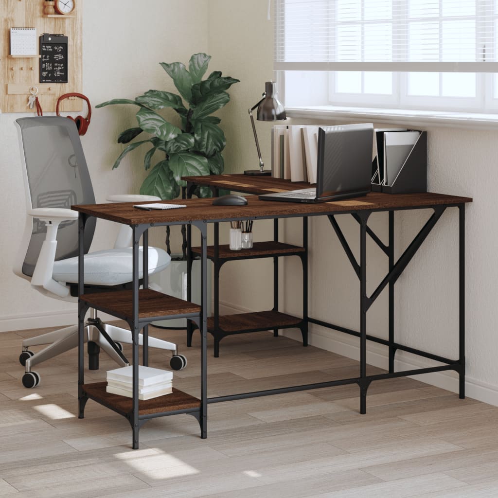 Birou, Gri Sonoma, 139X139X75 Cm, Lemn Prelucrat