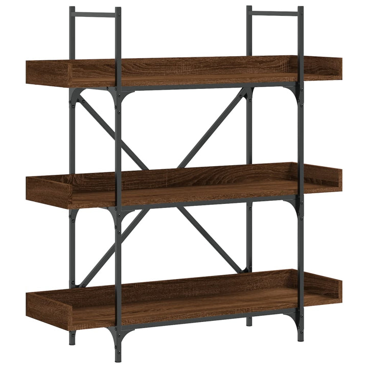 Bibliotecă 3 Niveluri Stejar Maro 100X33X108,5Cm Lemn Prelucrat