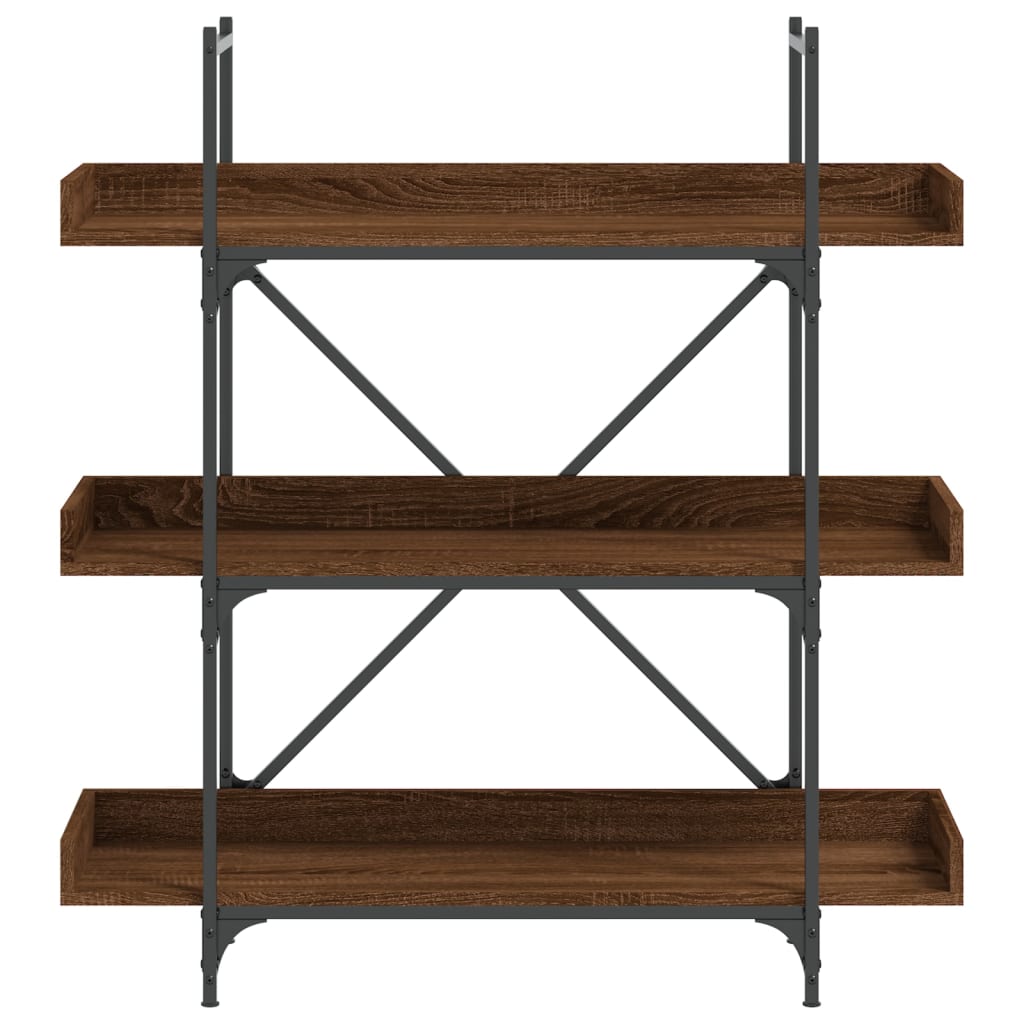 Bibliotecă 3 Niveluri Stejar Maro 100X33X108,5Cm Lemn Prelucrat