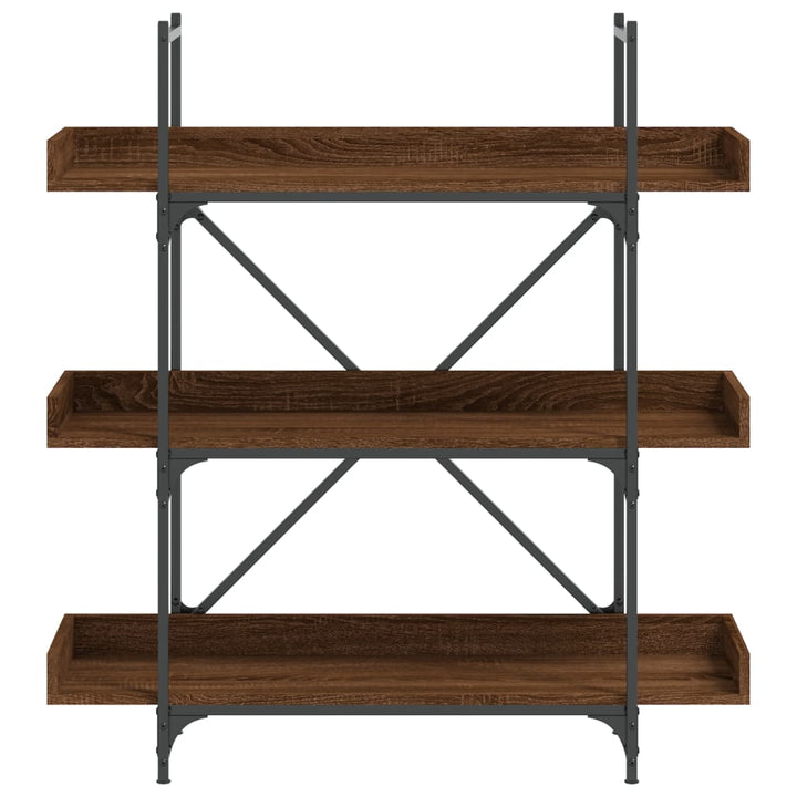 Bibliotecă 3 Niveluri Stejar Maro 100X33X108,5Cm Lemn Prelucrat