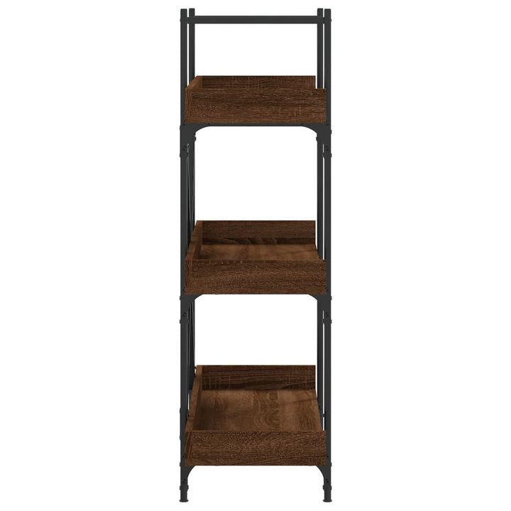Bibliotecă 3 Niveluri Stejar Maro 100X33X108,5Cm Lemn Prelucrat