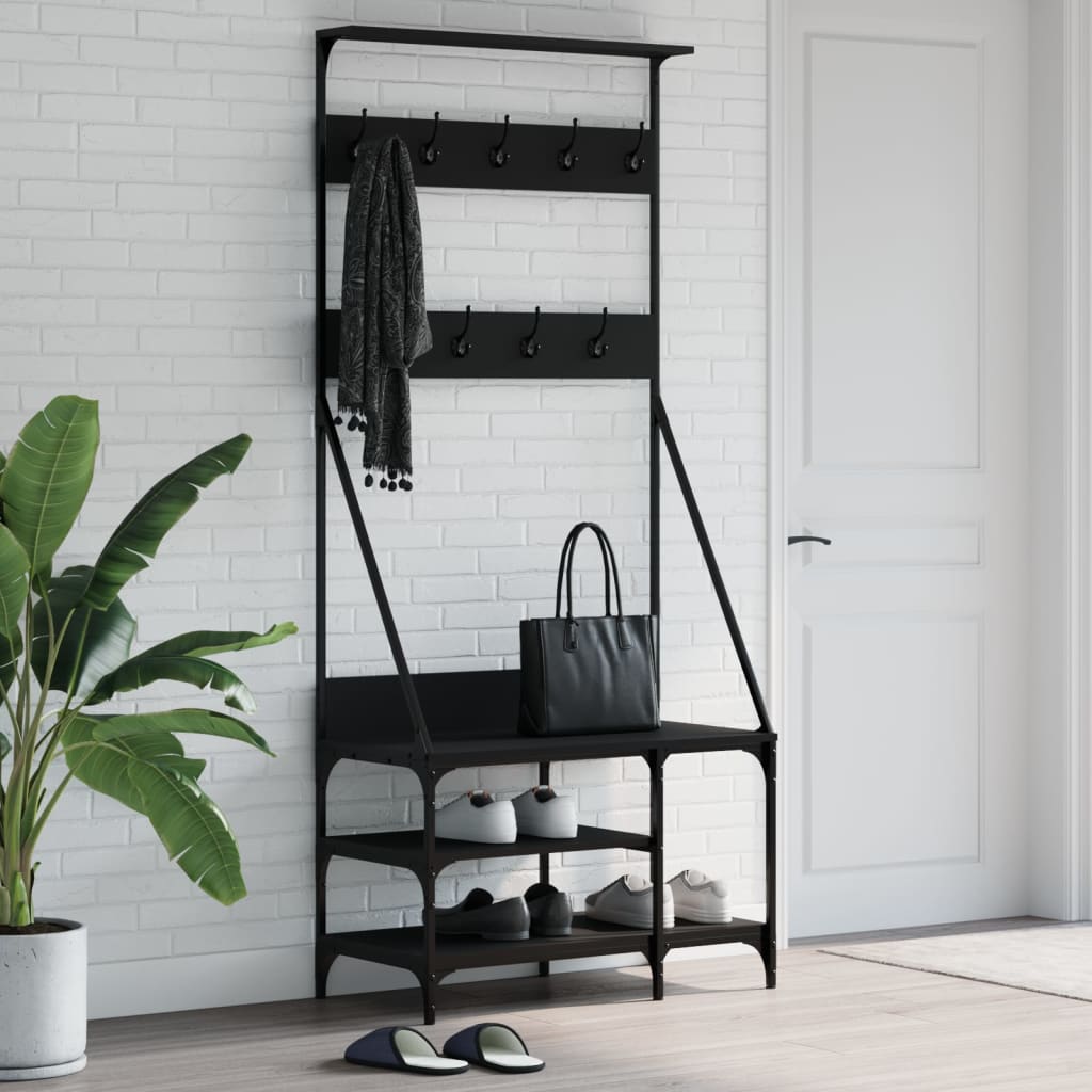 Suport De Haine Cu Raft Pantofi, Stejar Maro, 80X40X184 Cm