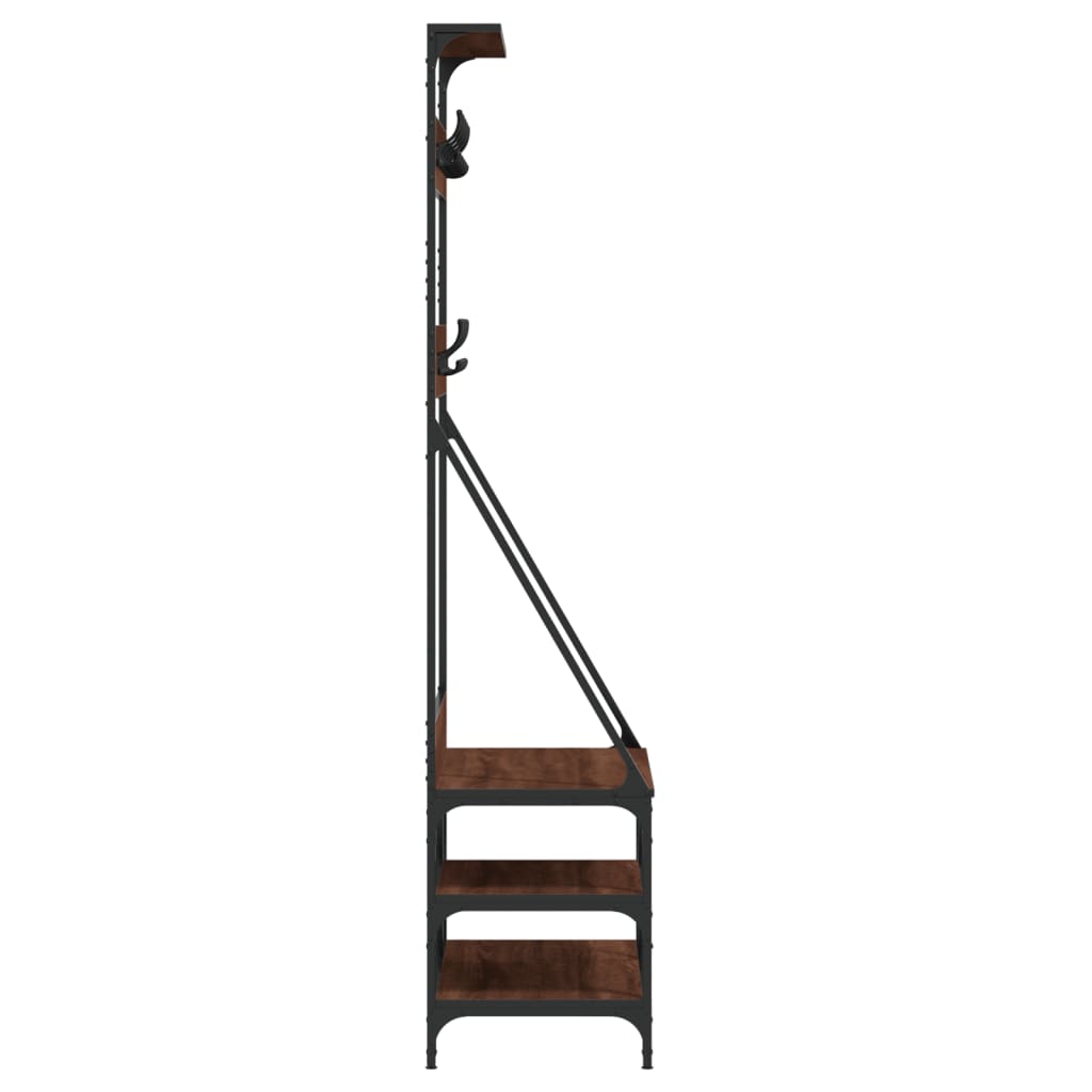 Suport De Haine Cu Raft Pantofi, Stejar Maro, 80X40X184 Cm