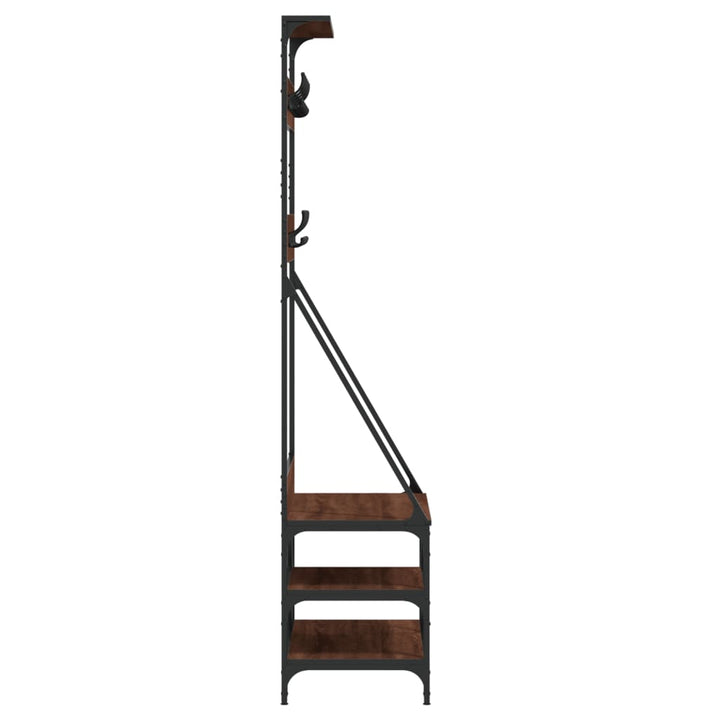 Suport De Haine Cu Raft Pantofi, Stejar Maro, 80X40X184 Cm